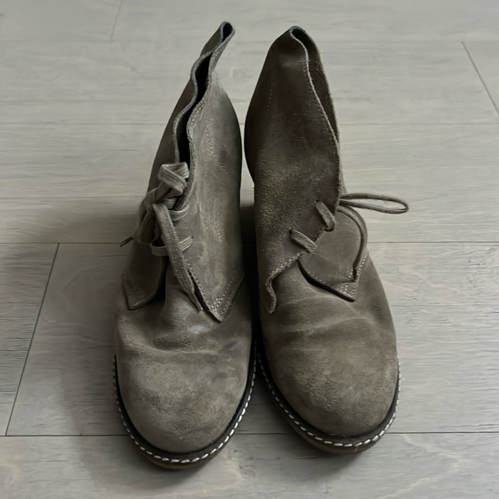 JCrew McAllister Wedge Bootie Beige Suede